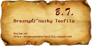 Breznyánszky Teofila névjegykártya